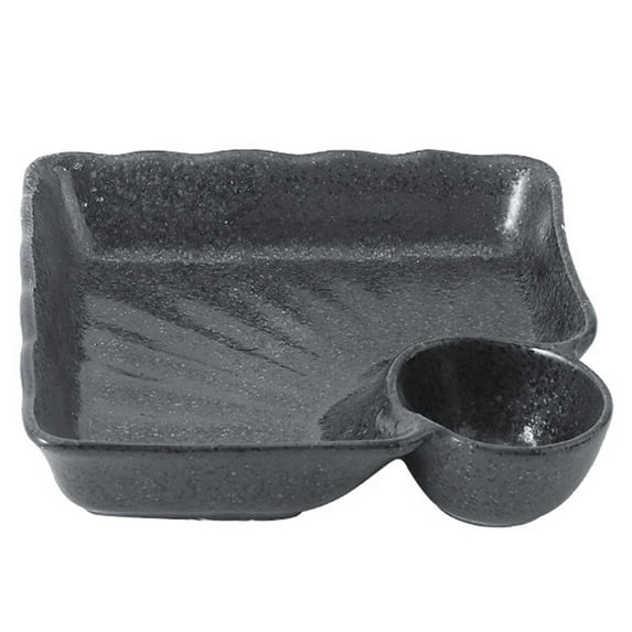 Qeeadeea Japaness Portion Control Plates, Divided Plates For Adults, Bariatric Plates For Portion Control, Reusable 2 Section Lunch Tray-C-7.5 Inch
