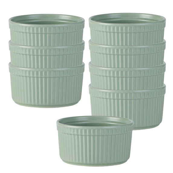 Qeeadeea Ramekins 4 Oz Oven Safe, Creme Brulee Ramekins, Souffle Cups, Souffle Dishes For Oven-green-Set of 8