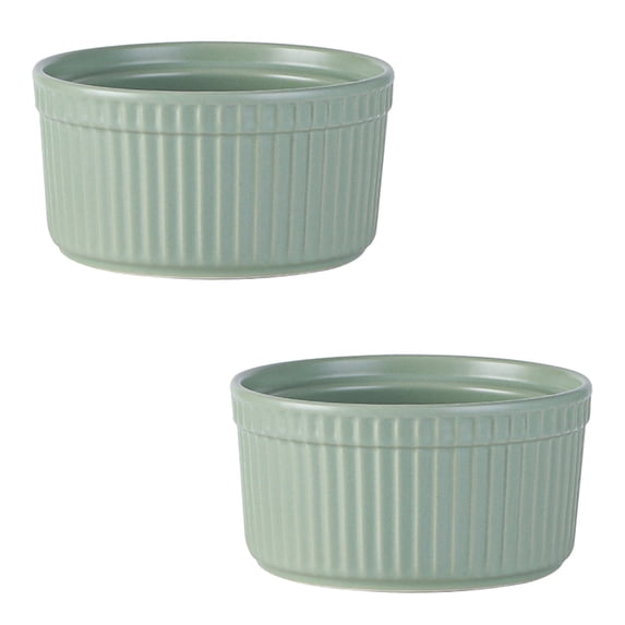 Qeeadeea Ramekins 8 Oz Oven Safe, Creme Brulee Ramekins, Souffle Cups, Souffle Dishes For Oven-green-Set of 2
