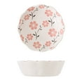 thumbnail image 1 of Qeeadeea Small Round Baking Dish Set Of 2, Colorful Ceramic Pie Pan, Round Ceramic Pie Plate-white-flower, 1 of 7
