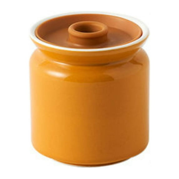 Qeeadeea/ Solid Color Flour And Sugar Containers Ceramic, Kitchen Canisters For Countertop, Ceramic Airtight Jar, Airtight Food Storage Containers-yellow-500ml/17.6oz
