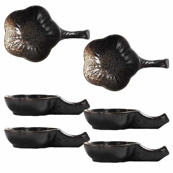 Qeeadeea Soy Sauce Dish Set, Small Bowls For Side Dishes, Small Condiment Bowls, Dipping Bowls, Floral Pattern Dip Bowls For Dessert, Snack-A-Set of 6