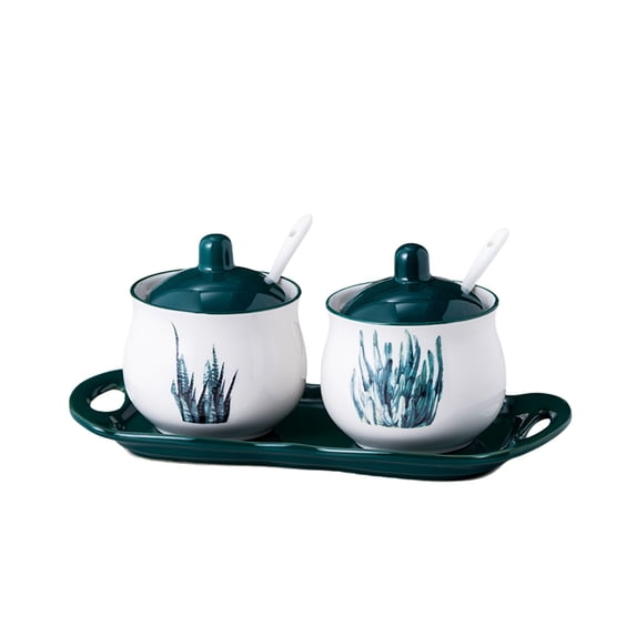 Qeeadeea Sugar Bowl With Lid, Sugar Storage Jar, Sugar Pot, Sugar Container Spice Jar, Sugar Salt Pot Seasoning Canister-3 Set of c-200ml