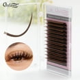 thumbnail image 1 of Qeelasee Brown Matte Flat Eyelash Extension 0.20mm C Curl Mink False Ellipse Lashes Split Tips Lash Extension Supplies 9mm, 1 of 6