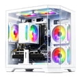 thumbnail image 1 of Qehi White Pc Desktop, Core I7, Rx580 8Gb, 16G Ram, 512Gb Nvme 3.0 Ssd, Rgb Lighting, Wifi6, 400W Power Supply, 1 of 6