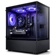 Qehi Gaming PC Desktop AMD Ryzen 5 3500X DDR4 RX560 16G 512GB SSD Black WiFi 6, RGB Lighting