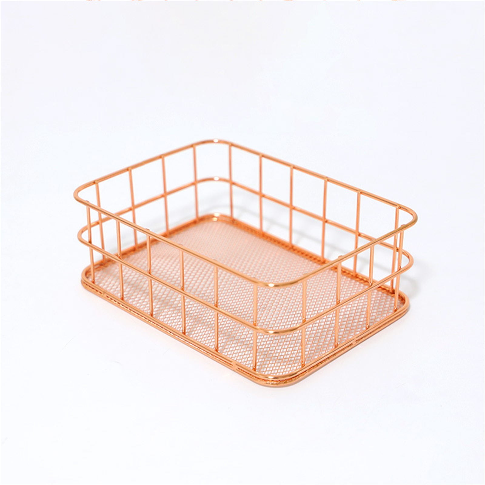 Qeieuw Rose Gold Storage Box Desktop Basket Modern Storage Storage,Storage Basket,Office&Craft