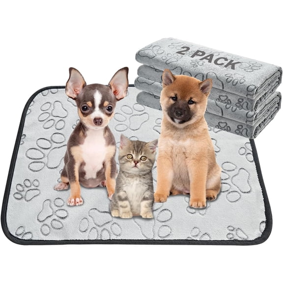 Qeils Reusable Puppy Pads, 2 Pack Washable Pee Pads for Dogs, Waterproof Non Slip Wee pad, Absorbent and Leakproof Training Mats Potty, Crate, Playpen, Bed, Sofa, 18"x 24"