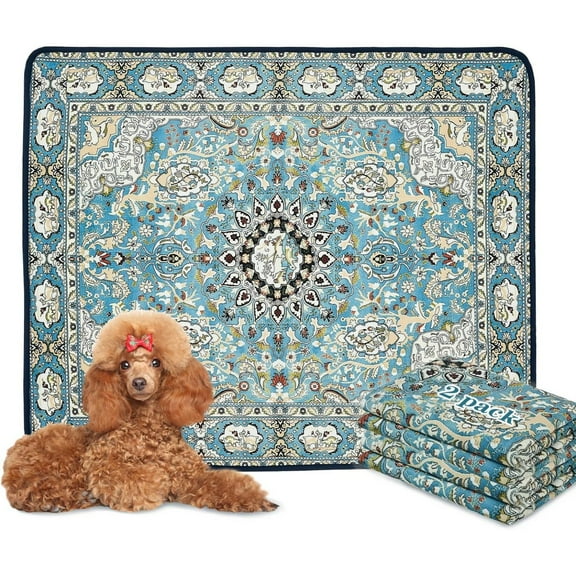 Qeils Washable Pee Pads for Dogs, 2 Pack Reusable Puppy Pads 36"x41" Super Absorbent Leakproof Dog Training Pads, Non-Slip Potty Pads for Floor, Crate, Couch, Whelping Pads Litter Mat Pet Supplies