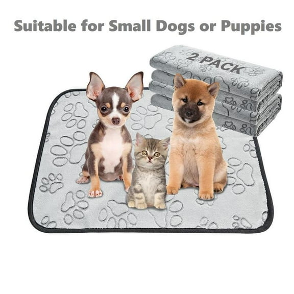 Qeils Washable Pee Pads for Dogs - 2 Pack Super Absorbent Reusable Puppy Pads in Green Long Wool, Mat, Pet Supplies, Ideal for Potty Training Outdoorfun Paws