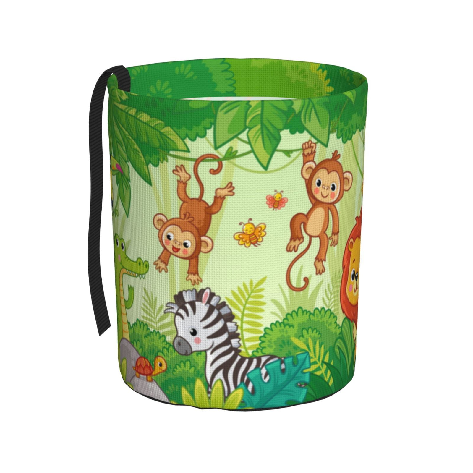 Qekee African Animals in the Jungle Print Automotive Waterproof Portable Collapsible Trash Can ...