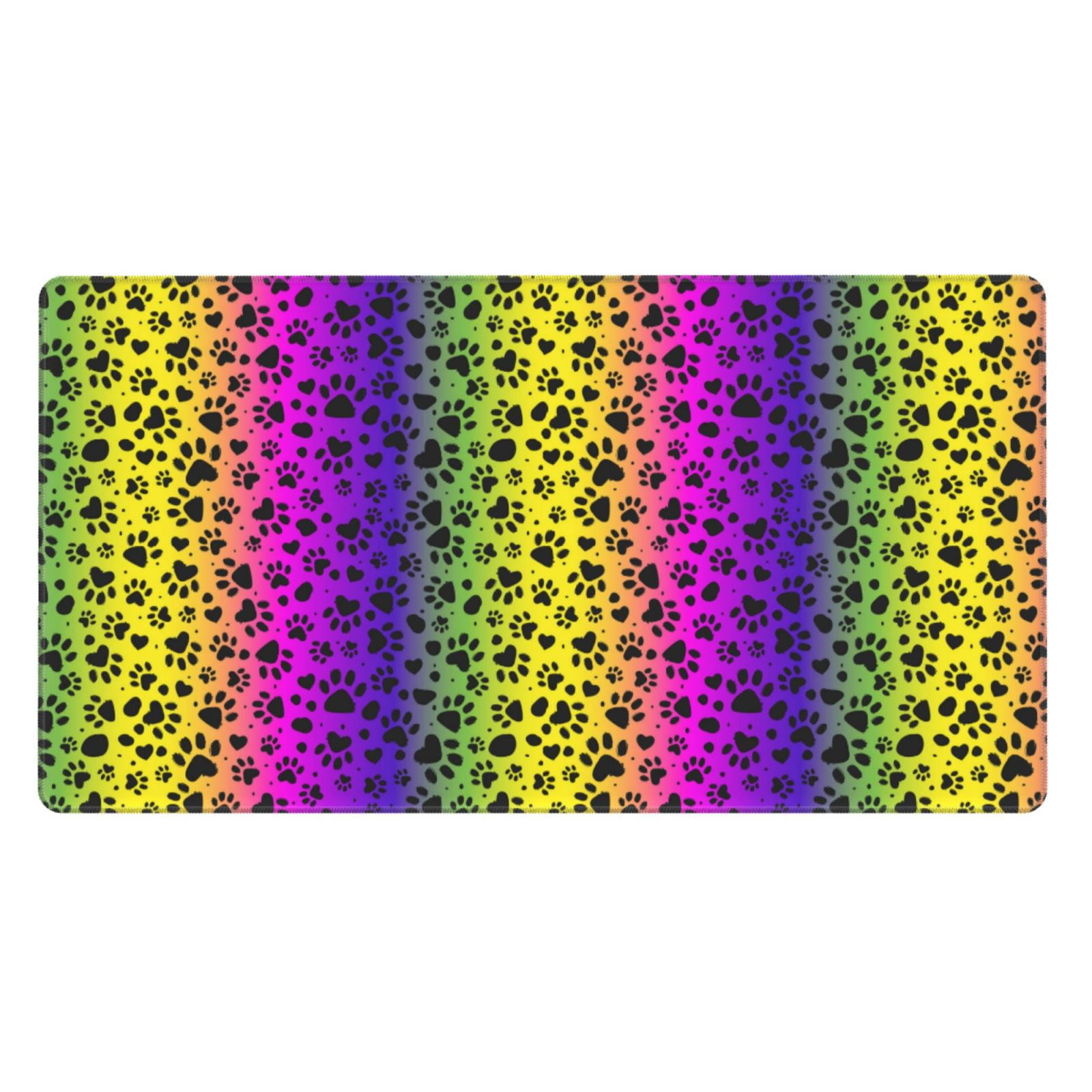 Qekee Animal Paw Rainbow Print Desk Pad Protector Mouse Pad Office Desk Qekee animal paw rainbow print desk pad protector mouse pad office desk