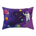 Qekee Astronaut Print Pillow Cases,Soft Pillowcases with Envelope