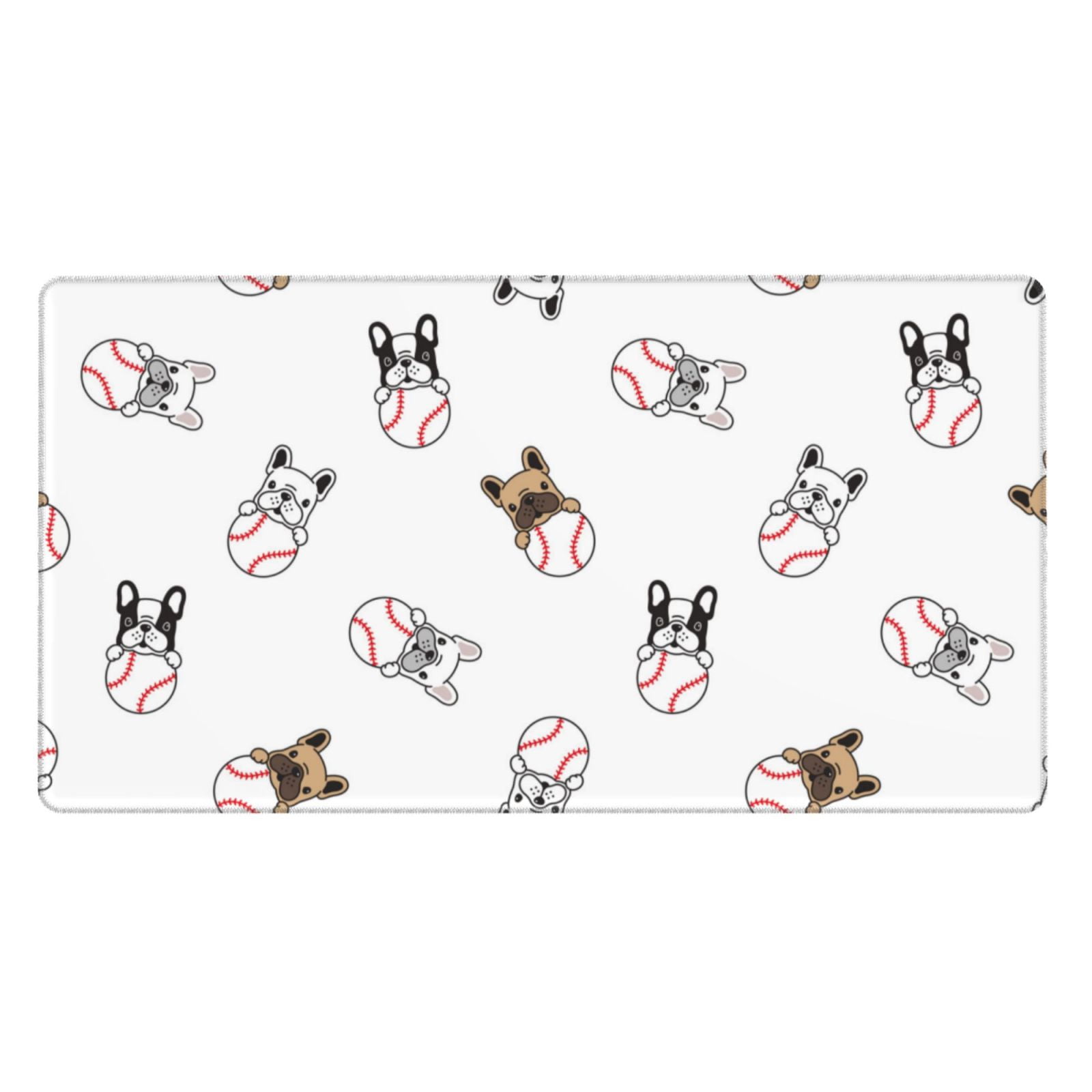 Qekee Bbaseball Dog Print Desk Pad Protector Mouse Pad Office Desk Mat Qekee bbaseball dog print desk pad protector mouse pad office desk mat