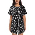 thumbnail image 1 of Qekee Black White Leaves Women's Pajama Set Short Sleeve Sleepwear Summer Home Wear with Pockets Soft Short Sleeve Shirt - Black White Leaves, 1 of 9