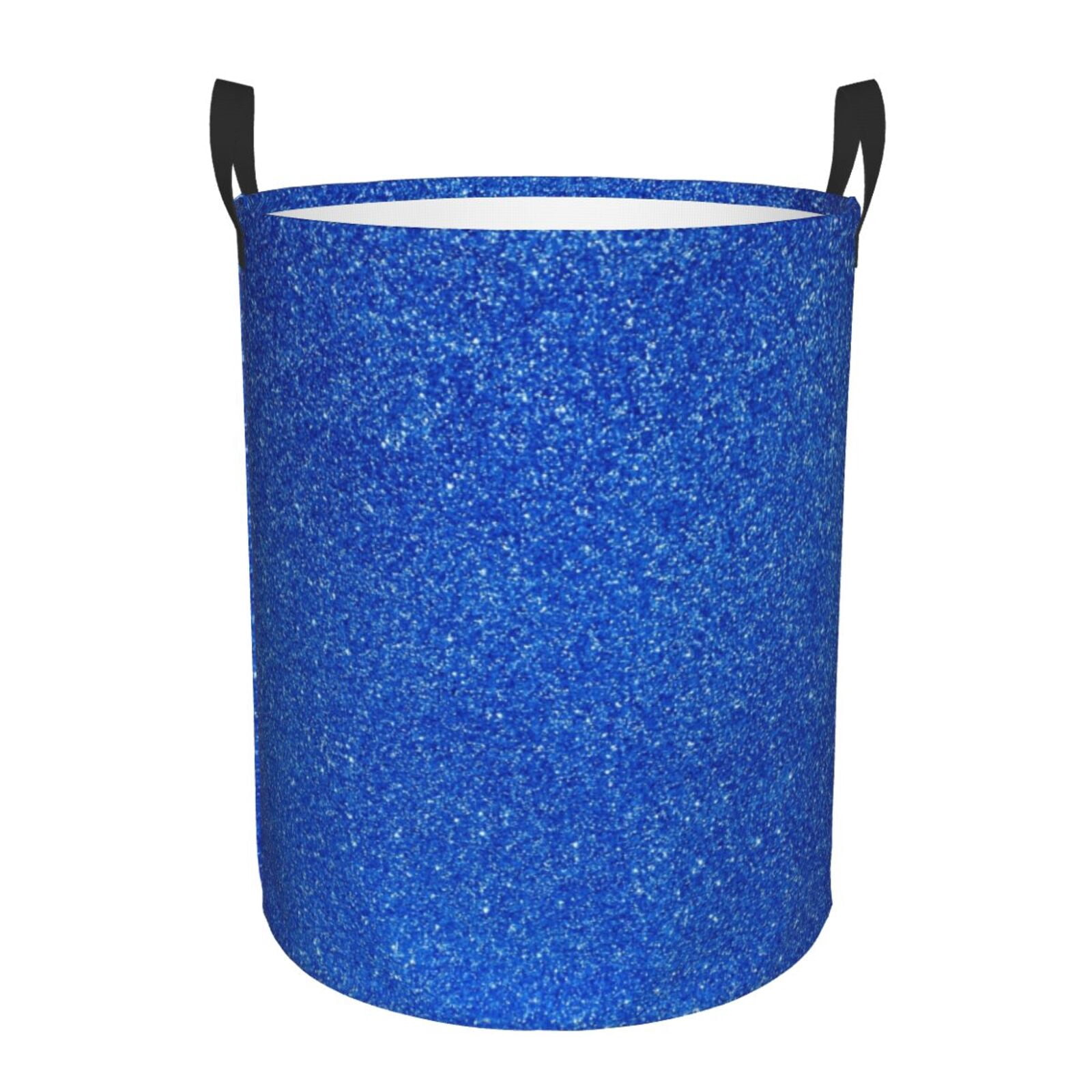Qekee Blue Glitter print Laundry Hamper Basket, Hamper Basket for ...