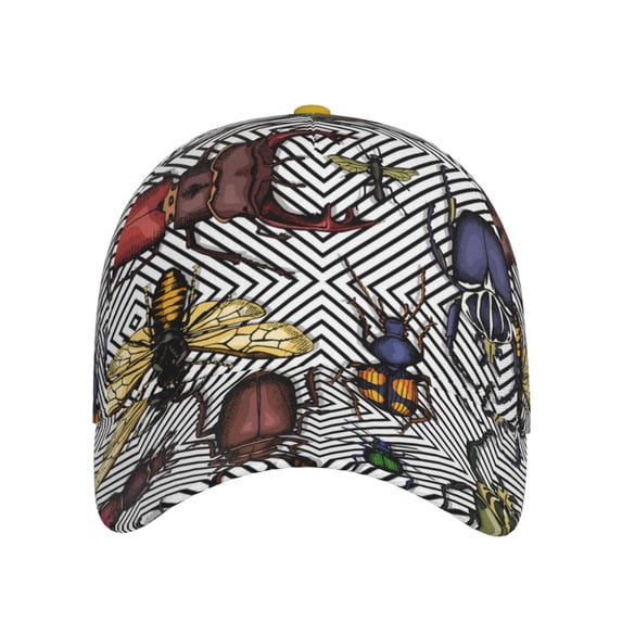Qekee Bright Insects for Unisex Classic Polyester twill fabric Baseball Cap Soft Unconstructed Adjustable Size
