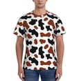 thumbnail image 1 of Qekee Brown Black Cow Classic Fit T-Shirt Men's Shirt Men's Tight Short Sleeves for Exercise, Running, Mountaineering - Brown Black Cow, 1 of 9