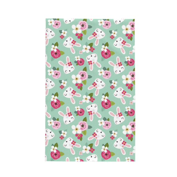 Qekee Bunny And Rose Qekee {designName} Patten Kitchen Towels, Dish Towels,Kitchen Hand Towels,Absorbent Quick Drying Cleaning Towel, 16x26 Inches