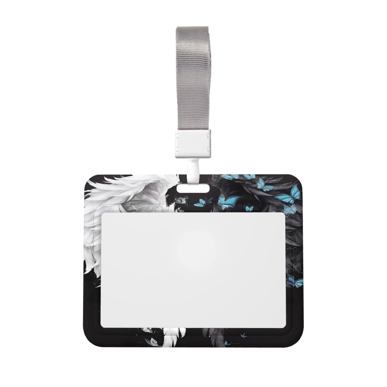 Qekee Butterfly Angel Wings Art Print Card Badge Holder,Clear Name Tag ...