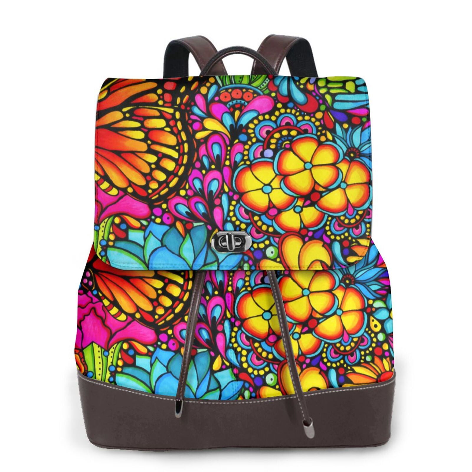 Mini Backpack Purse For Women – Small Travel Bag With Tiger & Rose Print, Lightweight Daypack