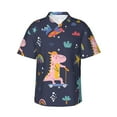 thumbnail image 1 of Qekee Cartoon Dinosaur Scooter Sport Blue print Hawaiian Shirt for Men Short Sleeve Button Down Shirts Beach Tropical Casual Shirts, 1 of 9
