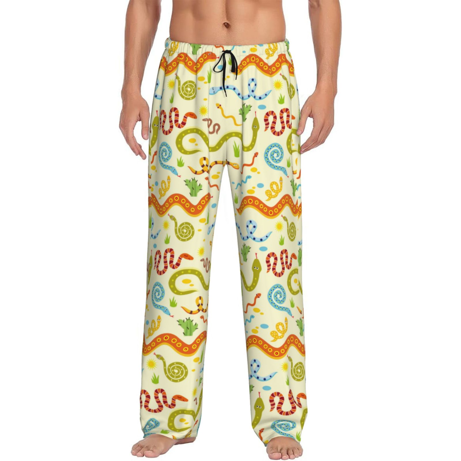 Qekee Cartoon Snake8 Men's Straigh Pajama Pant - Walmart.com