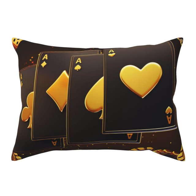 Qekee Casino Playing Cards Print Pillow Cases,Soft Pillowcases with