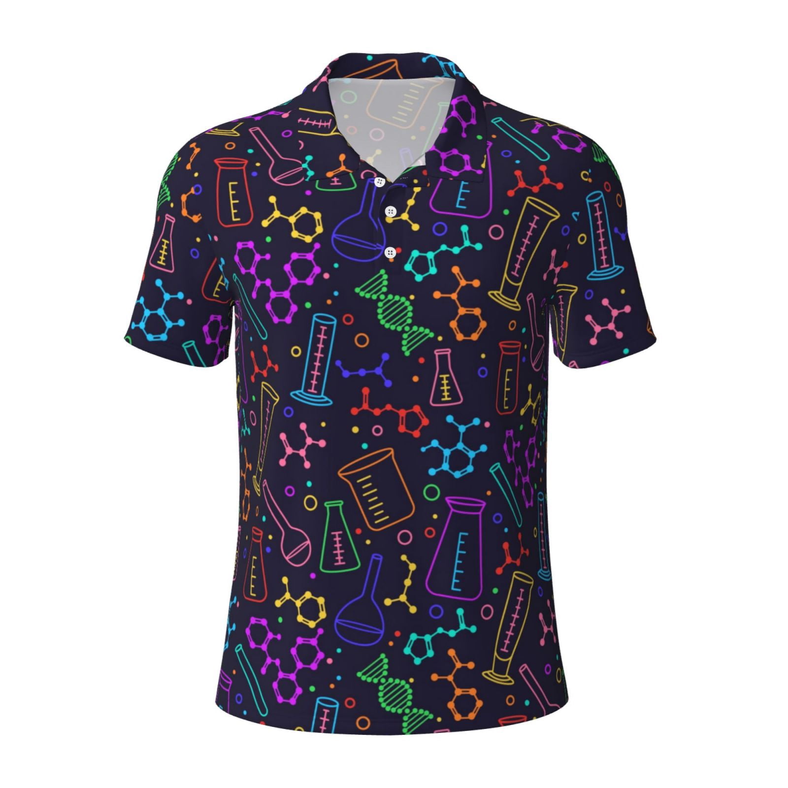 Qekee Chemistry Science for Mens Polo Shirts Casual Short Sleeve