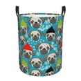 Qekee Christmas Hat Cute French Bulldog Print Laundry Hamper Basket