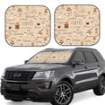 thumbnail image 1 of Qekee Coffee Time Foldable Car Sun Shade - 2-Pack, Car Windshield Sunshades, Foldable - Large, 1 of 7