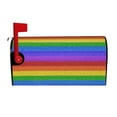 Qekee Colorful Glitter Rainbow Print Mailbox Cover with Strips