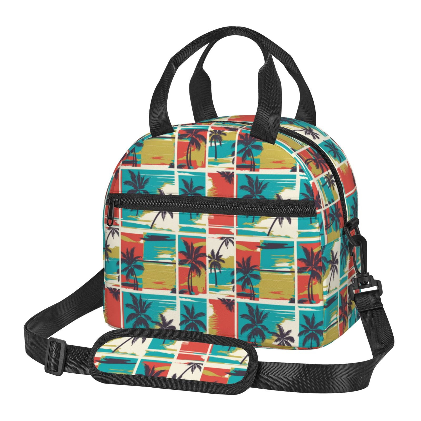 Qekee Colorful Hawaii Palms for Lunch Box for Women and men, Insulated