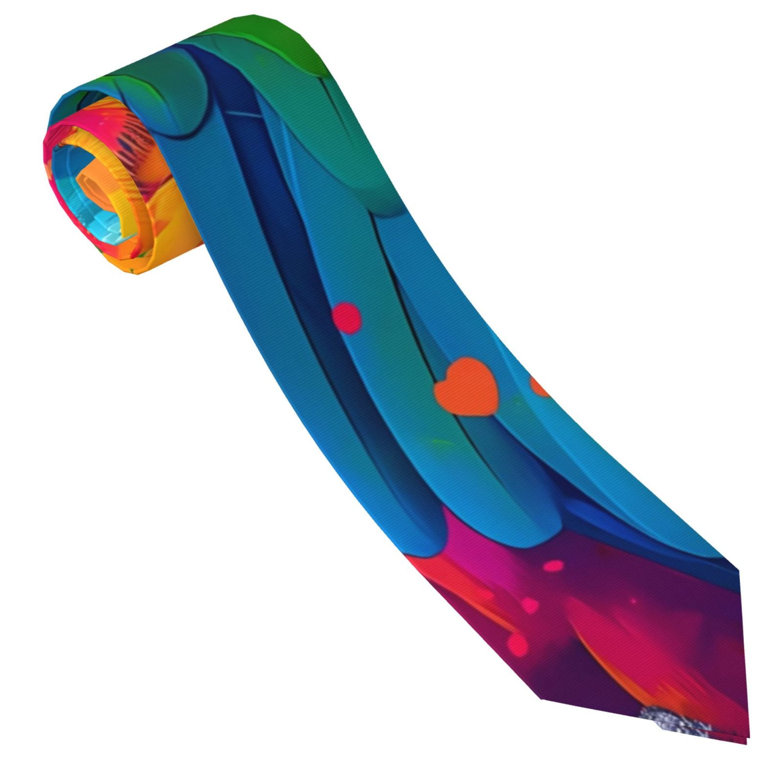 Qekee Colorful Parrot Jungle Dream A Print Men's Ties Neckties Formal ...