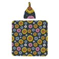 Qekee Colorful Sunflowers Pattern Newborn Receiving Blanket Beanie Set