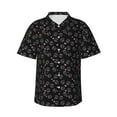 thumbnail image 1 of Qekee Cool Skull Love print Hawaiian Shirt for Men Short Sleeve Button Down Shirts Beach Tropical Casual Shirts, 1 of 9