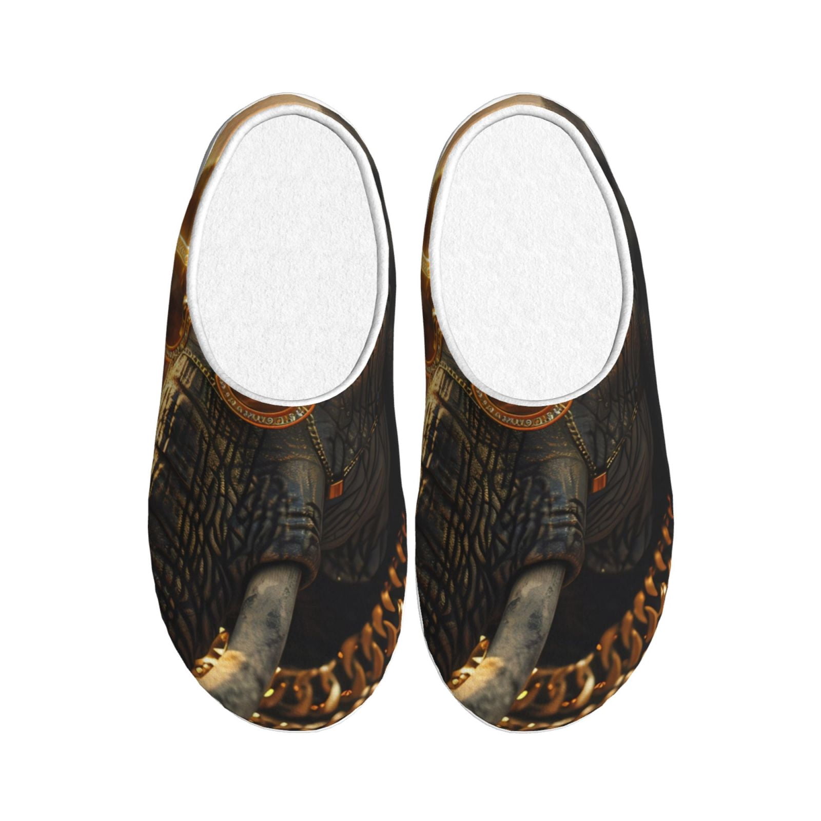 Black Aztec Elephant Pattern Print Premium Home Slippers main image 1