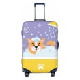 thumbnail image 1 of Qekee Corgi Washing in Bathtub Elastic Luggage Cover, Double-sided Print, Invisible Zipper, for Travel, Business, Daily - Small, 1 of 9