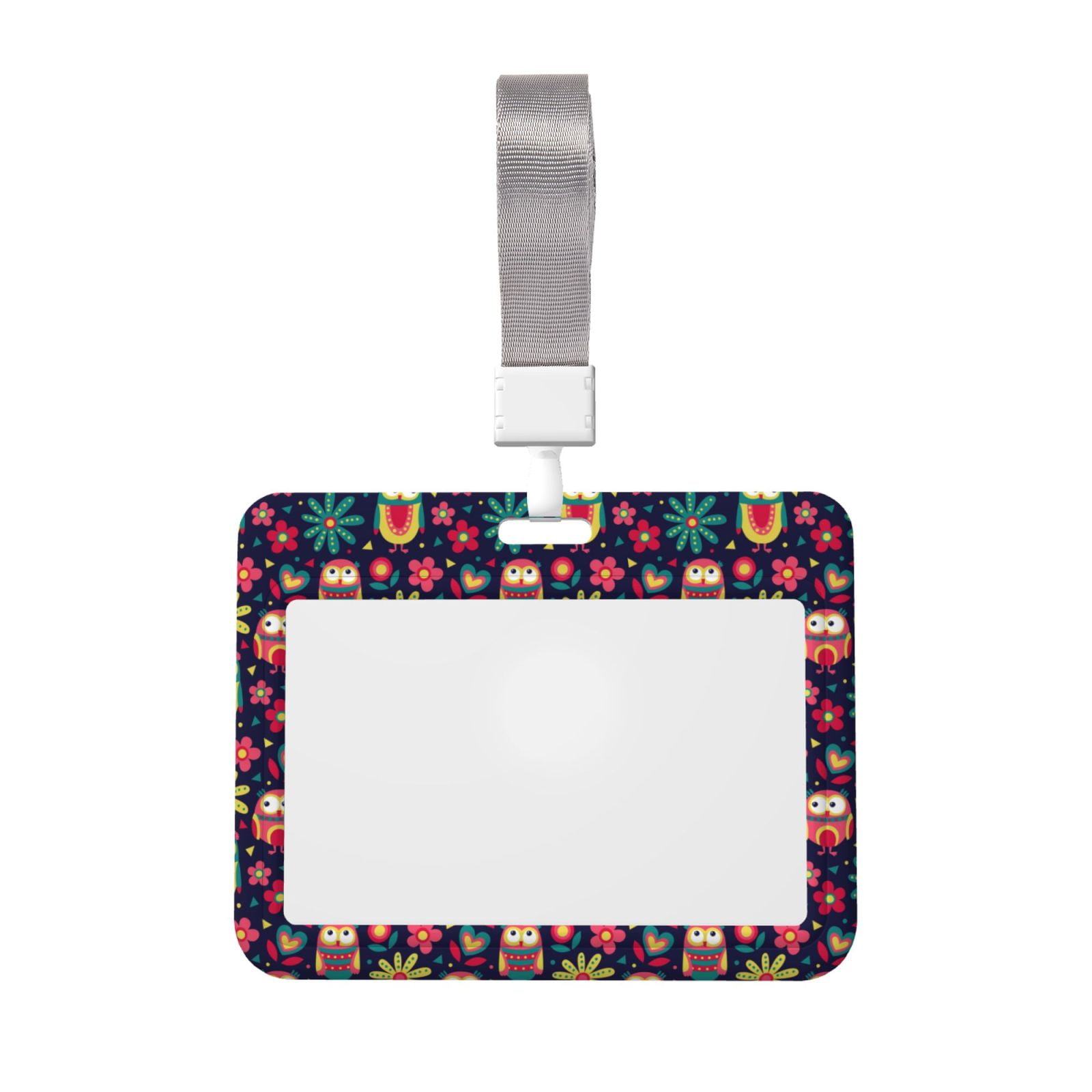 Qekee Cute Animal Print Card Badge Holder,Clear Name Tag ID Card ...