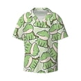 thumbnail image 1 of Qekee Cute Crocodile Men's Casual Short-sleeved Shirt, Button-up Collared Shirt with Pocket for Beach Vacation Yacht Travel - Small, 1 of 7