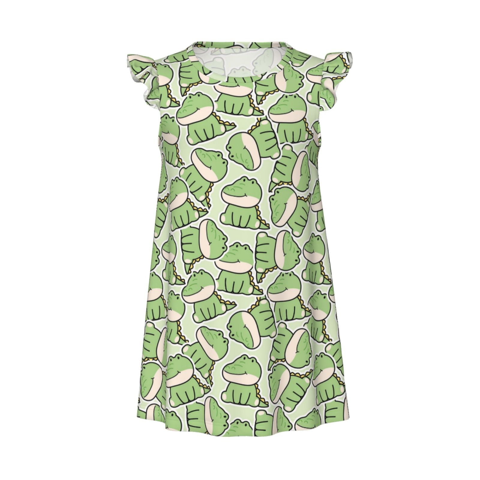 Qekee Cute Crocodile for Girls Nightgowns, Princess Pajama Dresses for ...