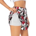 thumbnail image 1 of Qekee Cute Dog for 2 in 1 Flowy Running Shorts for Women High Waisted Gym Tennis Shorts Double Layer Shorts with Pocket, 1 of 9