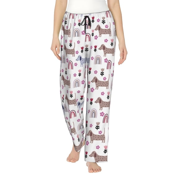 Qekee Cute Dog print Women Pajama Pants