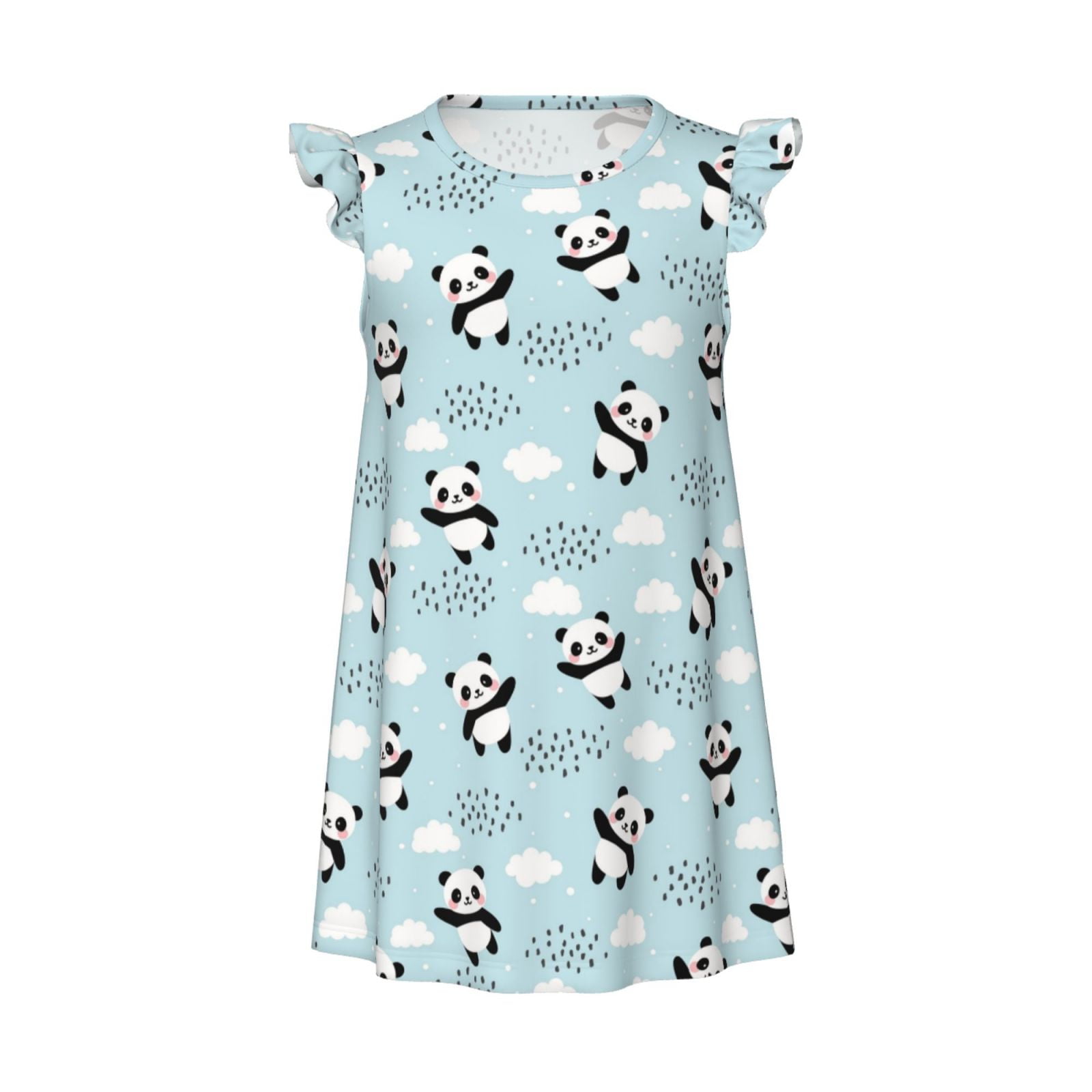 Qekee Cute Panda Bear for Girls Nightgowns, Princess Pajama Dresses for ...