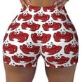 thumbnail image 1 of Qekee Cute Red Crab Women Workout Shorts, Sports shorts, Scrunch Butt Lifting Gym Shorts, Breathable Soft -, 1 of 9