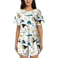 thumbnail image 1 of Qekee Cute Whale Women's Pajama Set Short Sleeve Sleepwear Summer Home Wear with Pockets Soft Short Sleeve Shirt - Cute Whale, 1 of 9