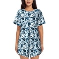 thumbnail image 1 of Qekee Daisies Flowers Women's Pajama Set Short Sleeve Sleepwear Summer Home Wear with Pockets Soft Short Sleeve Shirt - Daisies Flowers, 1 of 9