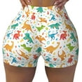 Qekee Dinosaur Women Workout Shorts, Sports shorts, Scrunch Butt