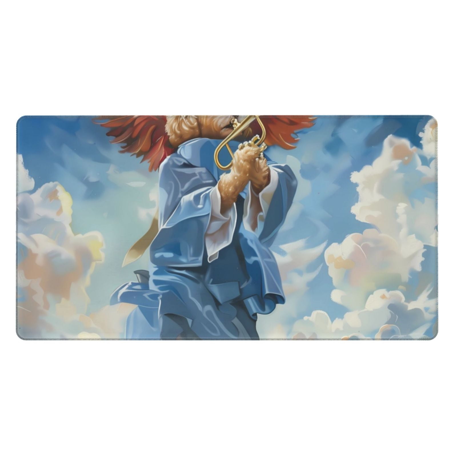 Qekee Dog Angel Ascension Print Desk Pad Protector,Mouse Pad,Office