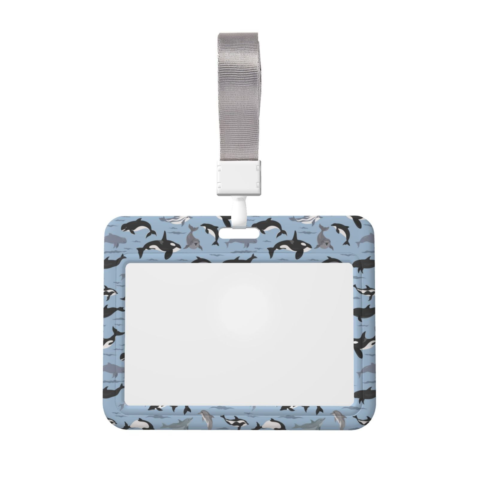 Qekee Dolphins Print Card Badge Holder,Clear Name Tag ID Card Protector ...